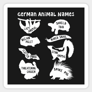 German Animal Names Sticker